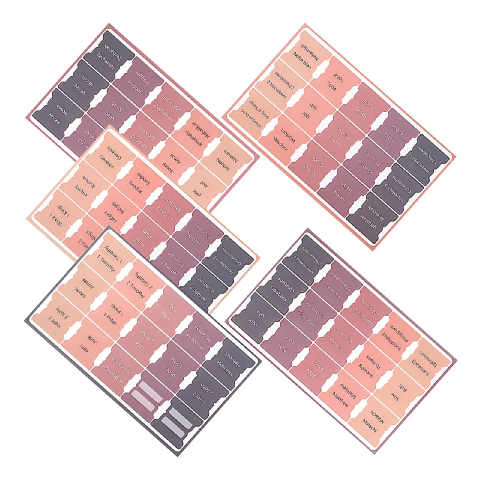 

5 Sheets Bible Index Tabs Stickers for Study Reading Accessories Men Women Paper Supplies Decorative Book Tabs