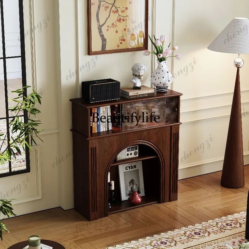 French cream wind fireplace decorative cabinet living room household small apartment modern simple fireplace cabinet