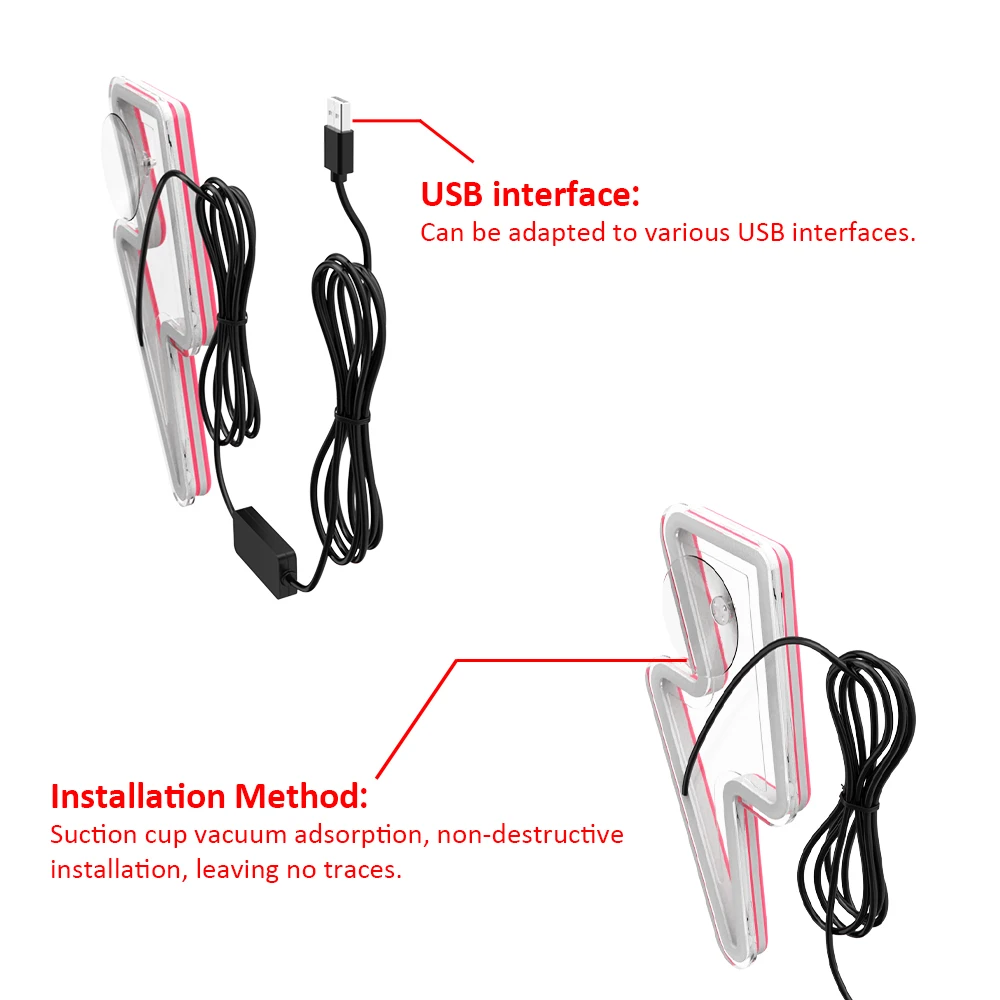 Seven-color Window Decoration Atmosphere Light Car LED Window Lightning Style with Remote Control Automatic Modification Neon Li