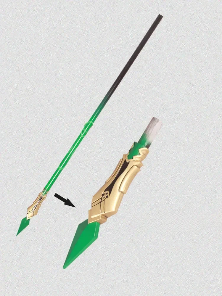 Genshin หอกคอสเพลย์กระทบ Xiao, เสาแบบดั้งเดิมอาวุธแบบหอกมีปีกสำหรับฮาโลวีนปาร์ตี้คริสต์มาสงานเต้นรำสวมหน้ากากอะนิเมะ