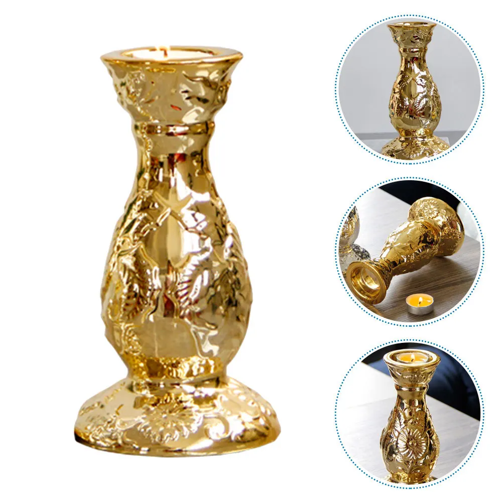 Supporto per pilastro in ceramica goffrata Stile europeo Modello oro argento Centrotavola da tavolo Supporto per matrimonio Casa Giardino