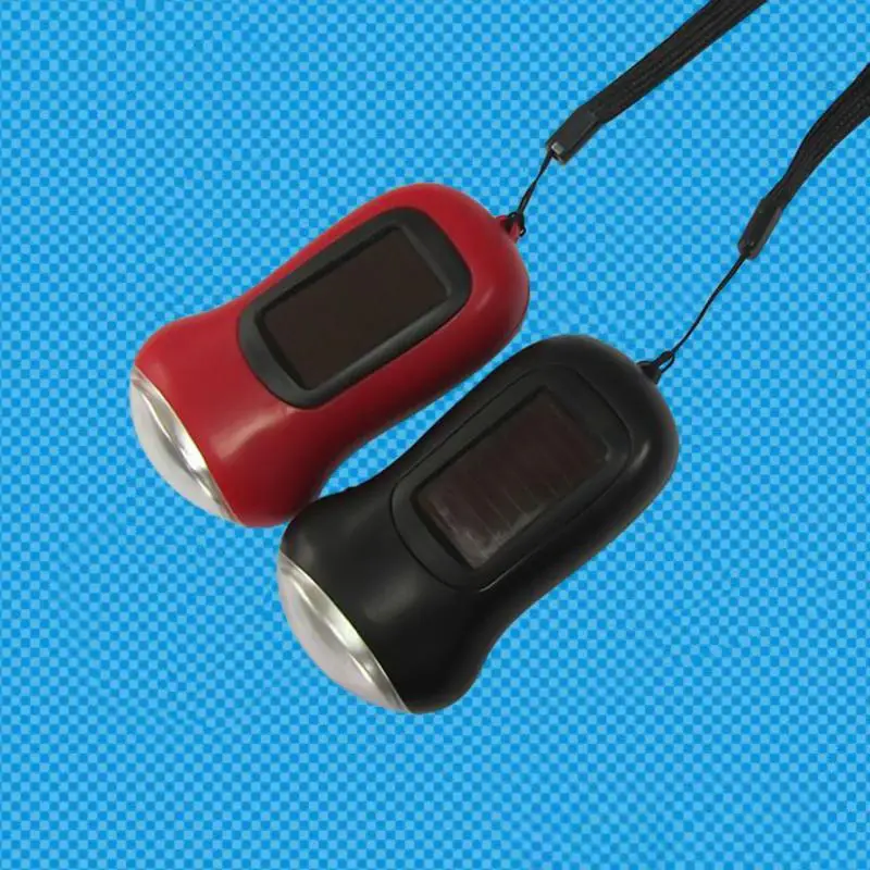 Hand Crank Flashlight LED Hand Cranked Flashlight With Strap Bright Weatherproof Waterproof Solar Torch Lamp for Outdoor