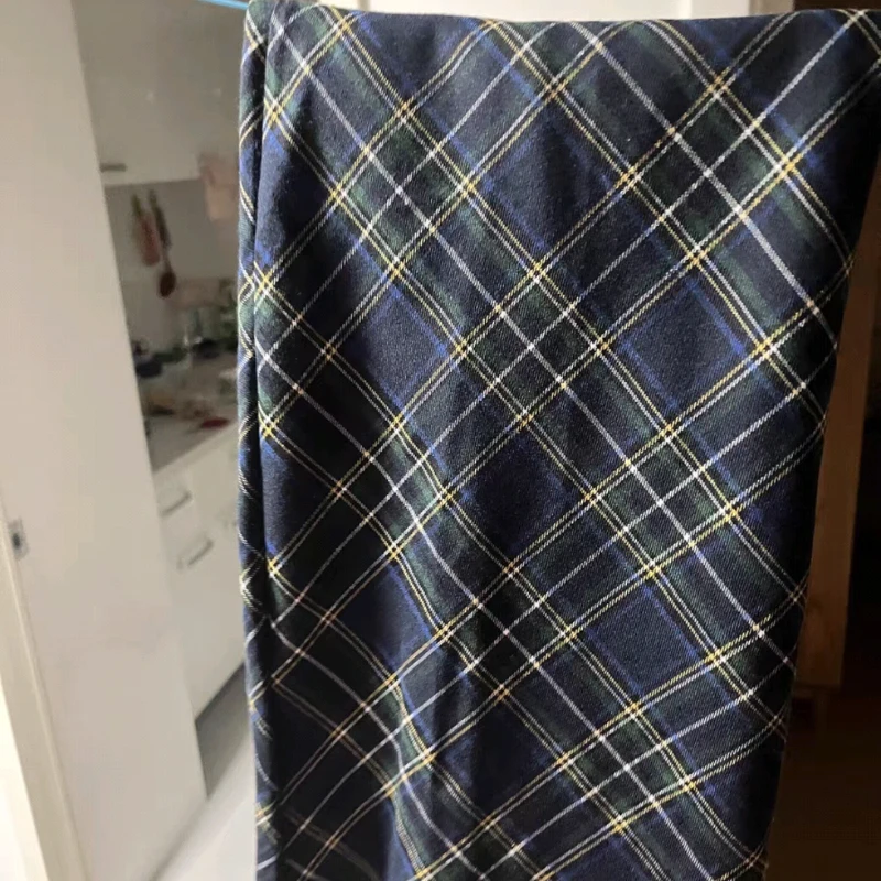 منقوشة ميدي التنانير النسائية عادية ألف خط شيك كل مباراة شارع العليا أنيقة خمر Mujer Jupe النمط الأوروبي الكلاسيكية مثير الملابس #6