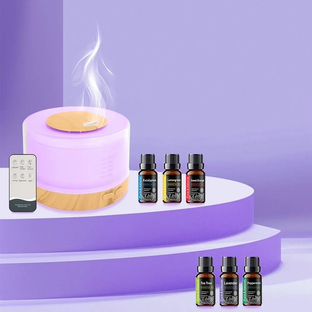 

Advanced Ultrasonic Diffuser 16.91oz Capacity, Timer, 7 RGB LED Options, BPA-Free - Complete with 6 Aromatherapy Oils