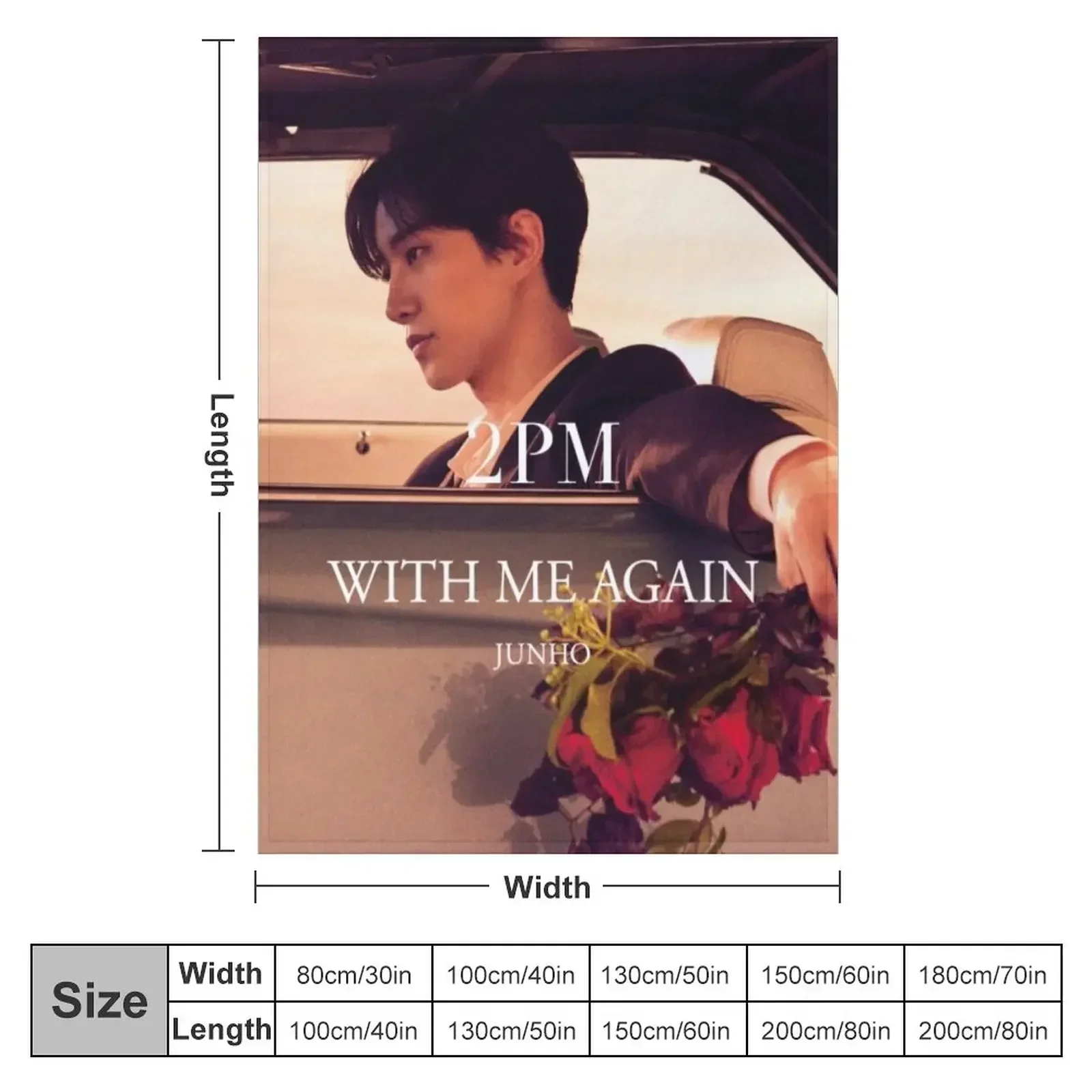 2PM With Me Again - JUN HO Throw Blanket couch cozy soft plush fuzzy picnic outdoor blanket