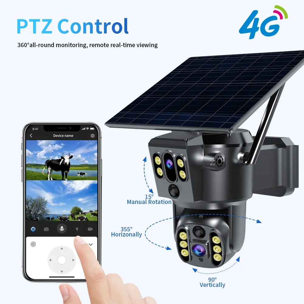 Imagem -02 - Câmera Solar Didseth-ptz Ptz 4g Cartão Sim Bateria Wi-fi Dois Sentidos Vigilância Áudio Proteção de Segurança Outdoor Cctv Cam 6mp 4k