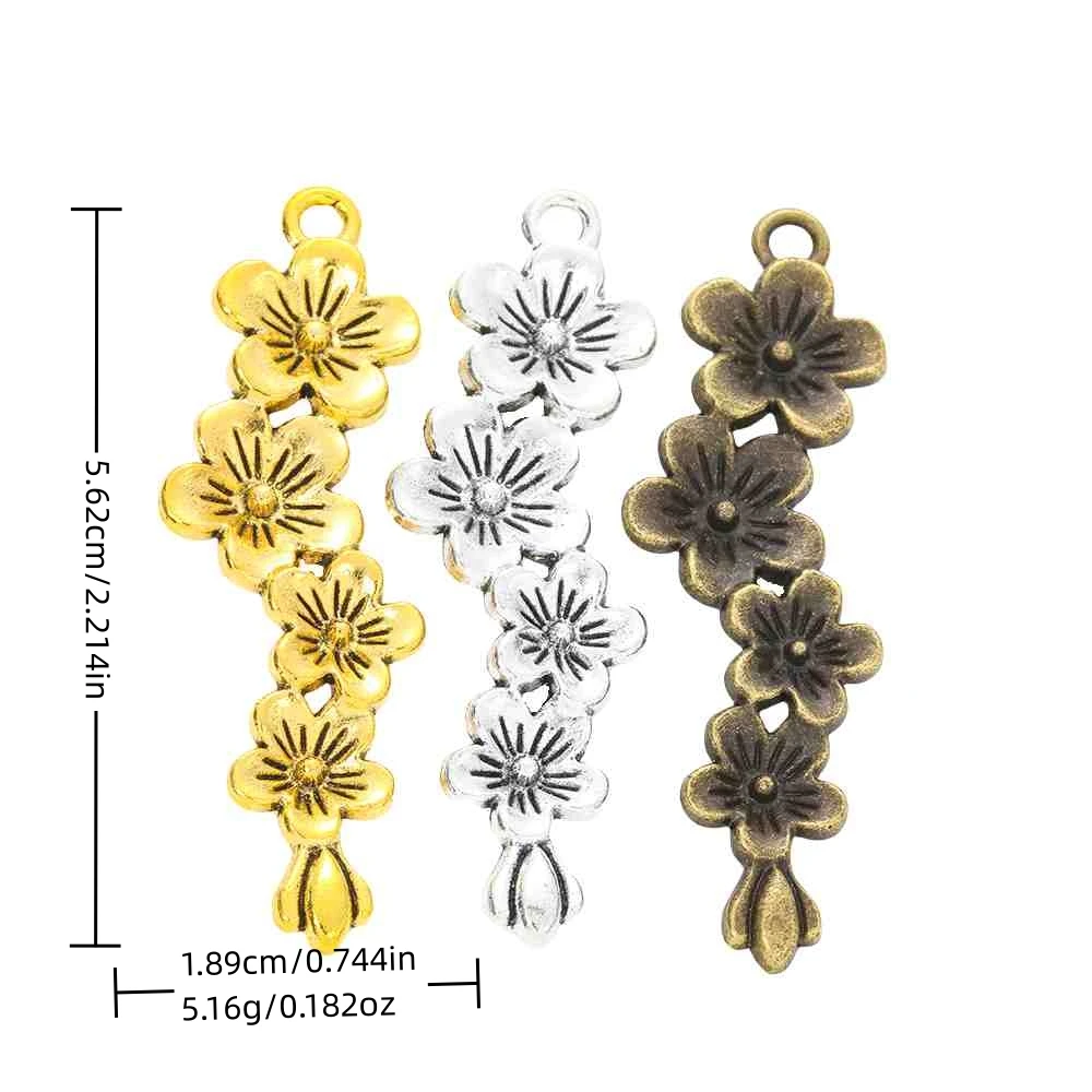 

12pieces (flower) vintage zinc alloy charm metal pendant DIY jewelry discovery making accessories 1089