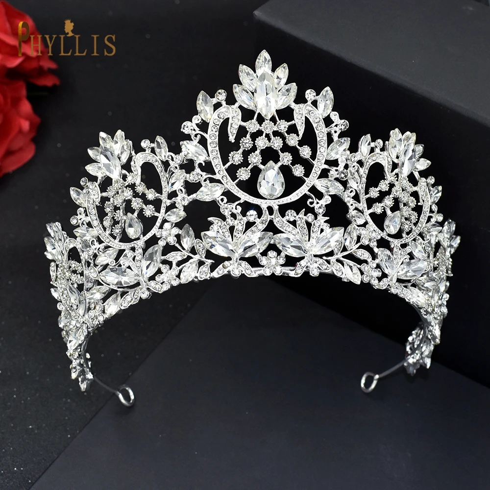 

A195 Diamond Bridal Headwear Princess Crowns Rhinestone Wedding Hair Accessories Women Tiaras Hair Jewelry Party Headpiece