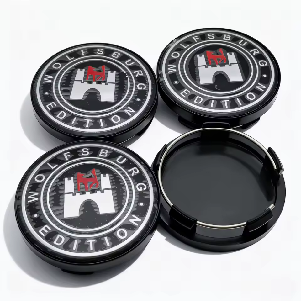4x 58mm Volkswagen Nabendeckel Radkappen wolfsburg