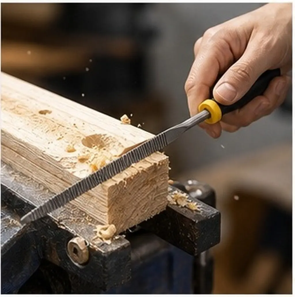6Pcs Mini Wood File Set 180x5mm Anti-Skid Handle Wood Rasp Tool for Rough Shaping Metals Plastics Rasp File