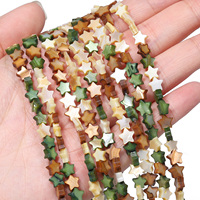 6mm 9mm Star Shape Natural Freshwater Shell Beads Yellow Green Mother Of Pearl Beads for Jewelry Making DIY Bracelets Accessory