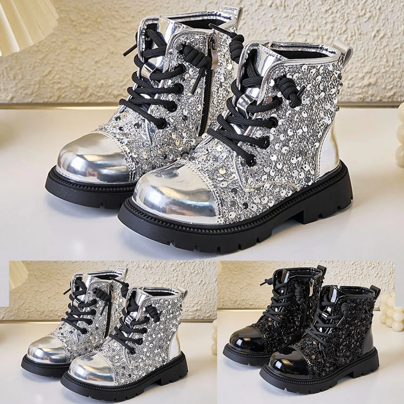 

Kids Boots Children's Short Boots Sequined And Winter Children's Shoes Girls Fashionable All Big Kids Cowboy Boots