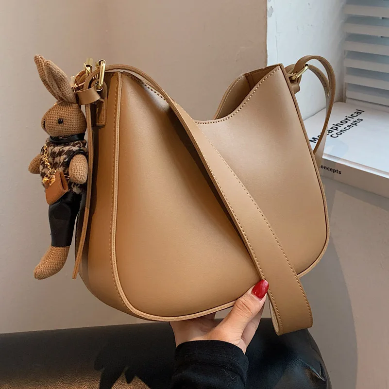 

Popular bag women 2024 new fashion texture shoulder bag large capacity retro crossbody bag for women