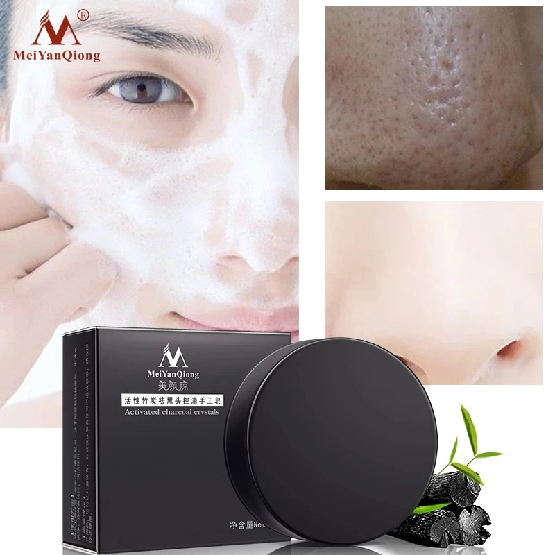 Activated Charcoal Handmade Soap Skin Care Deep Cleansing Blackhead Remover Acne Treatment Oil-control Face Hair Care Bath Soap