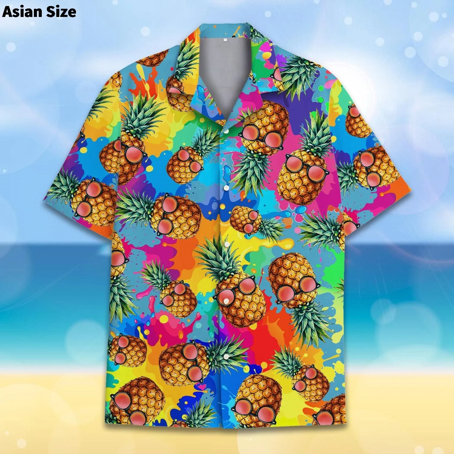 

Hip Hop Pineapple Fruit Hawaiian Shirts 3d Print Men Fashion Blouses Casual Beach Camisas Men's Summer Style Versatile Piece