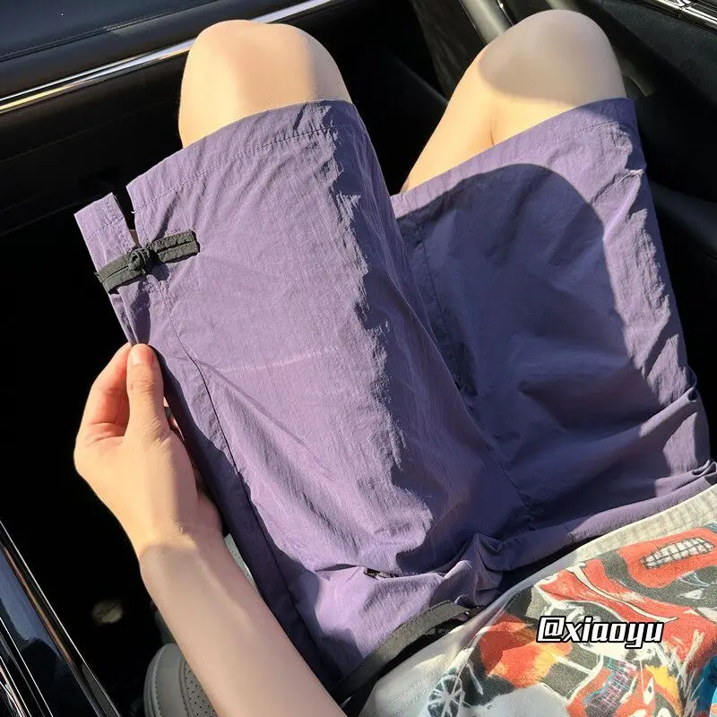 

Мужские летние шорты-карго для активного отдыха, быстросохнущие, в американском стиле, для пляжа и спорта, свободные, дышащие, длиной до колена