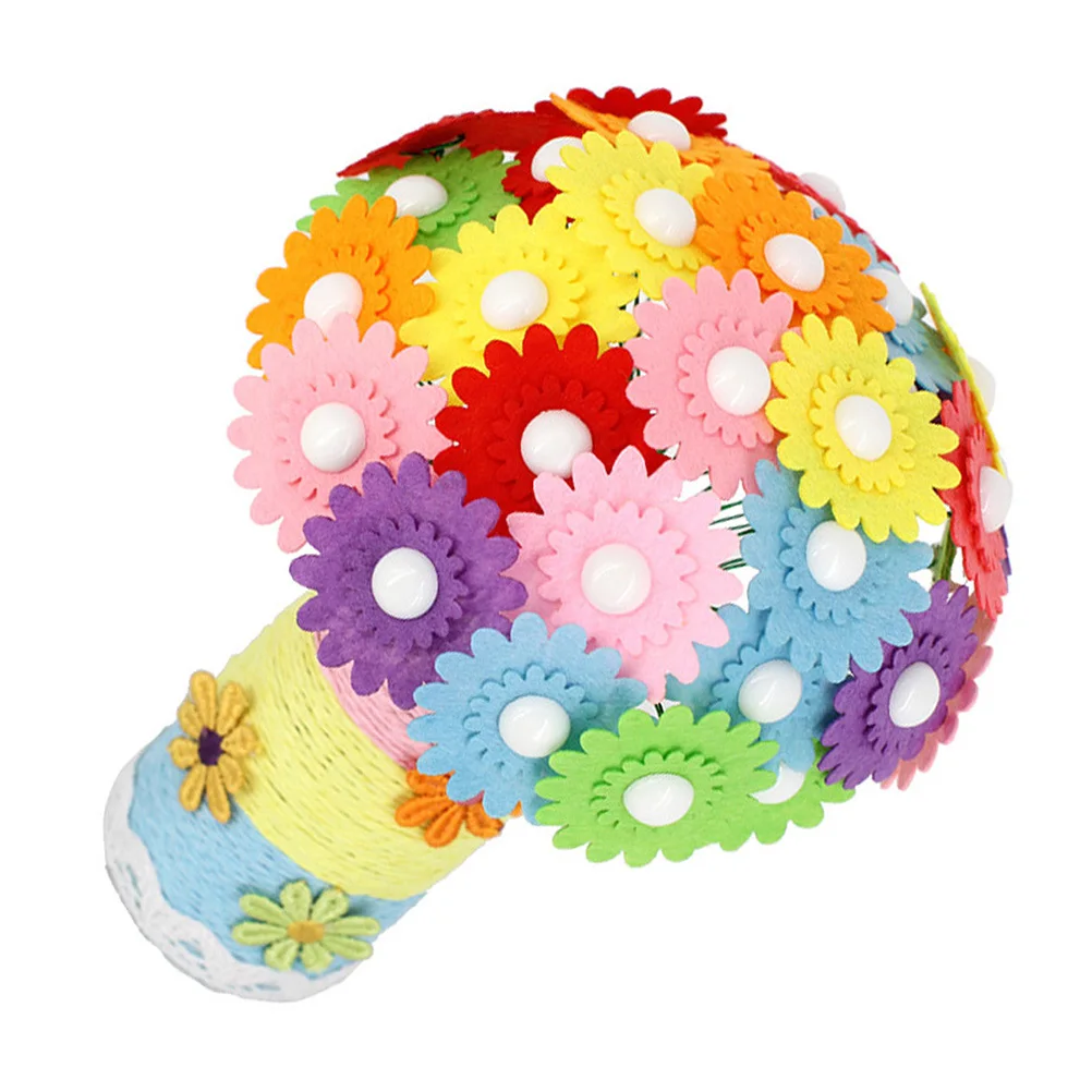 Bouquet de boutons à faire soi-même, 1 pièce, artisanat éducatif, éducation précoce, facile à assembler, bouton créatif, grappe de fleurs, bouquet de maternelle
