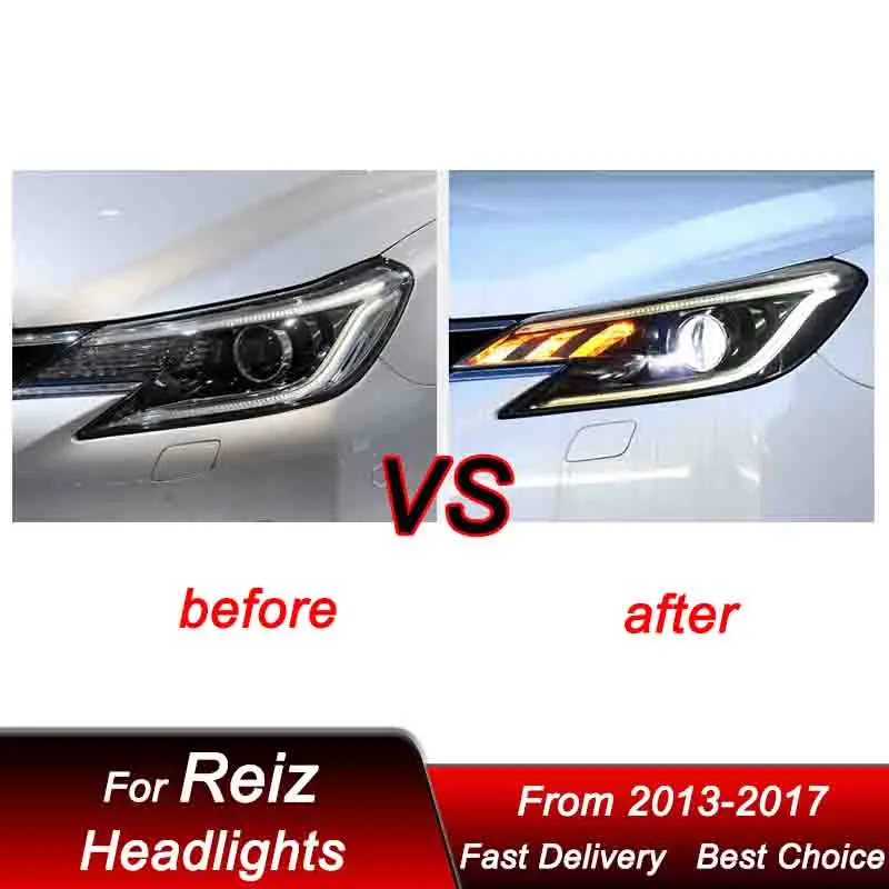 Car styling Headlights For Toyota REIZ 2013-2017 new style full LED Upgrade High Configure Projector Lens Accessories Kit