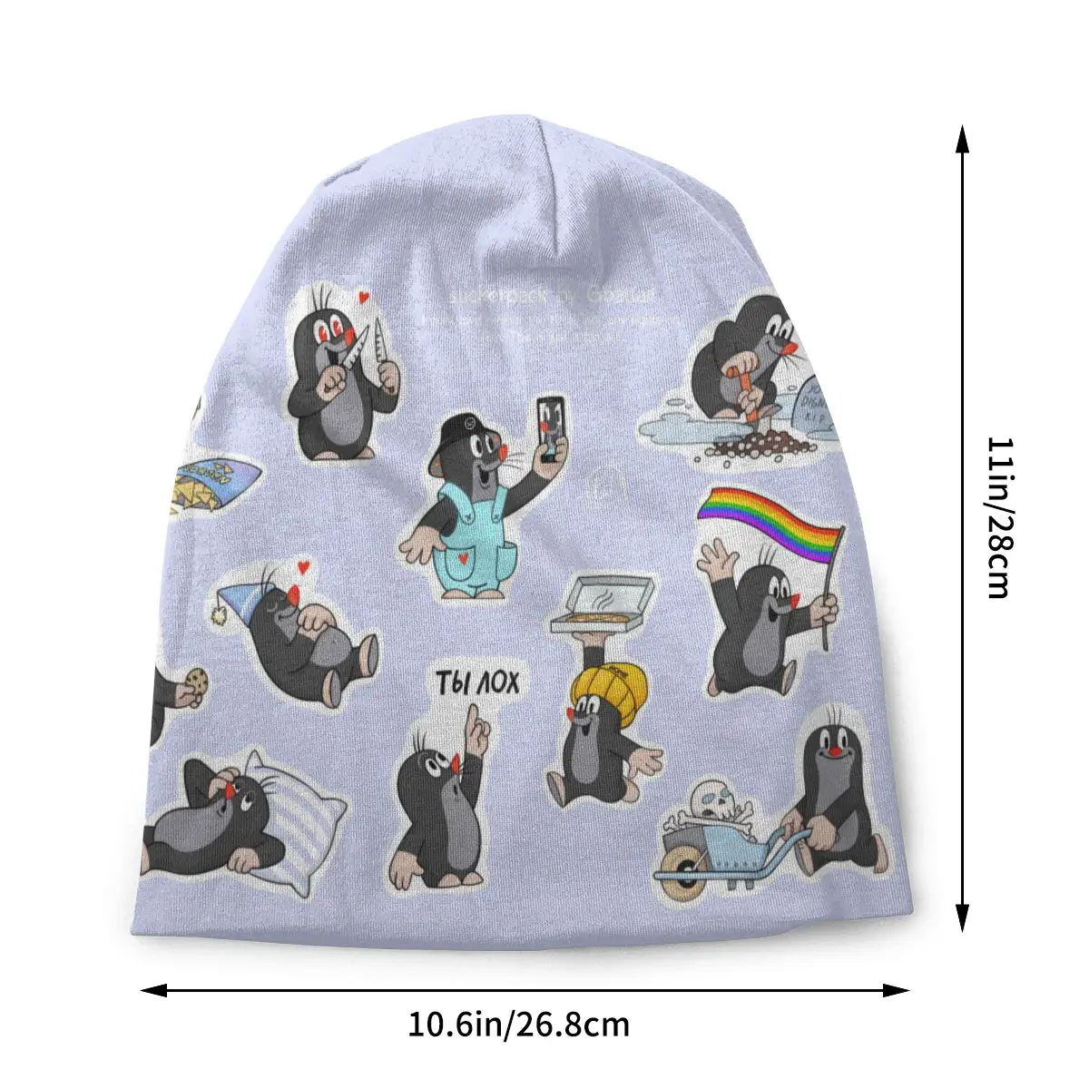 Cute Krtek Zdenik Miler Educational Animation Washed Thin Bonnet Outdoor Casual Beanies Protection Men Women Hats