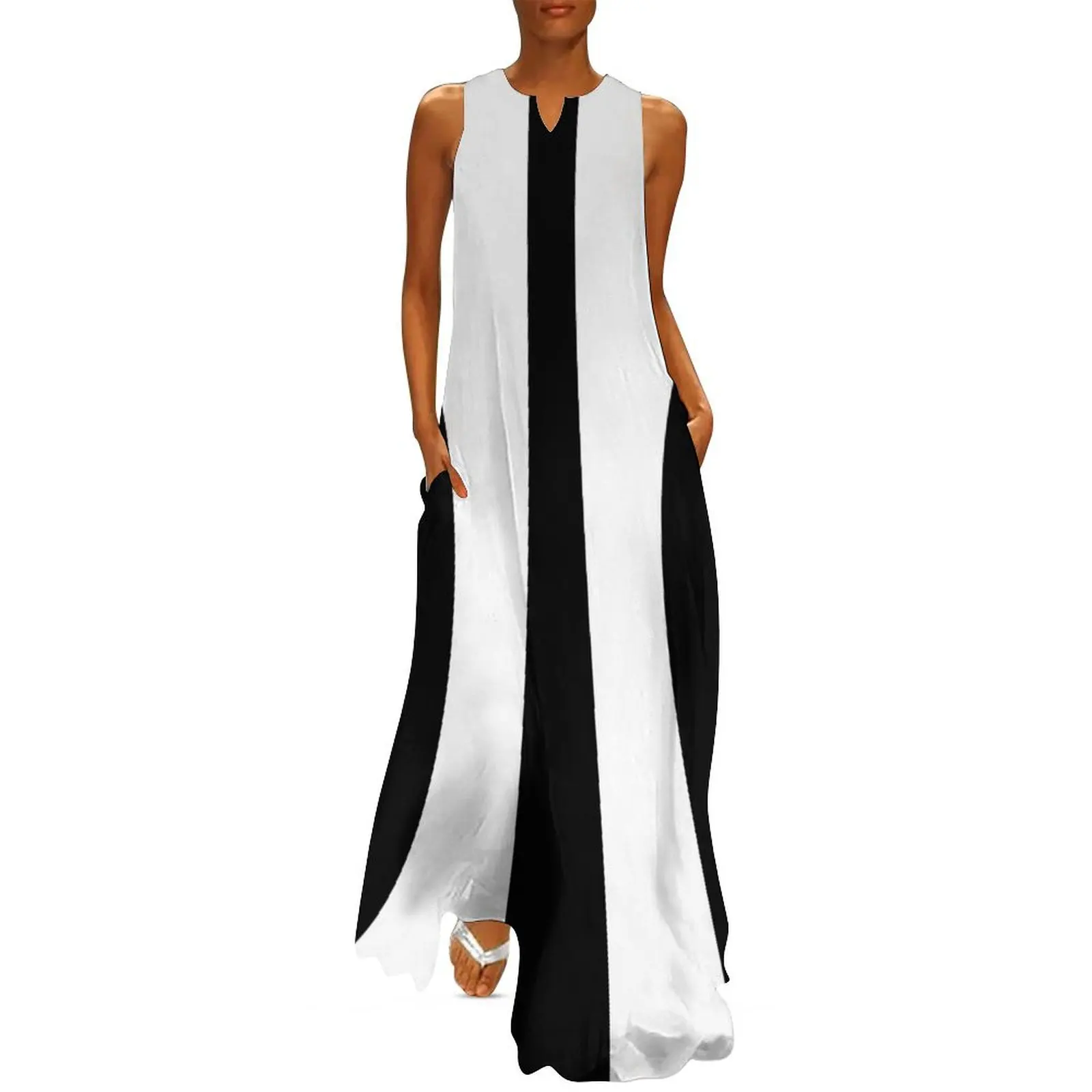 

Black on White Retro Sixties Mod Long Dress elegant and pretty women's dresses woman dress summer dress for women 2025