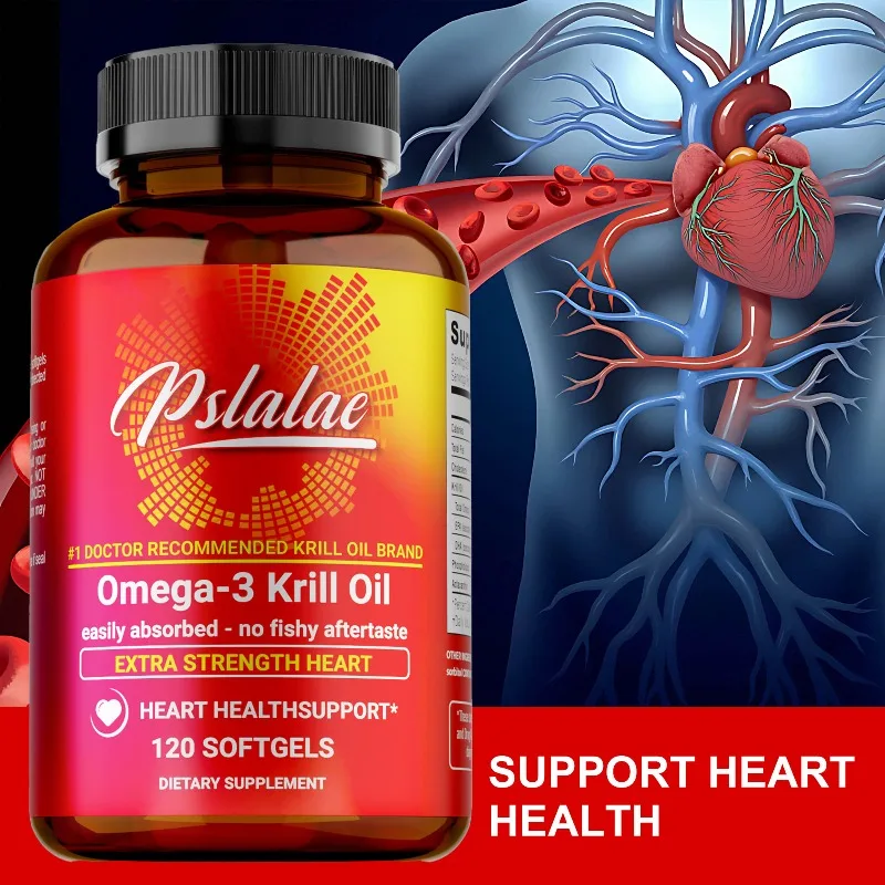 Antarctic Krill Oil - Nervous System, Skin and Hair Health, Antioxidants, Easy To Swallow Supplements