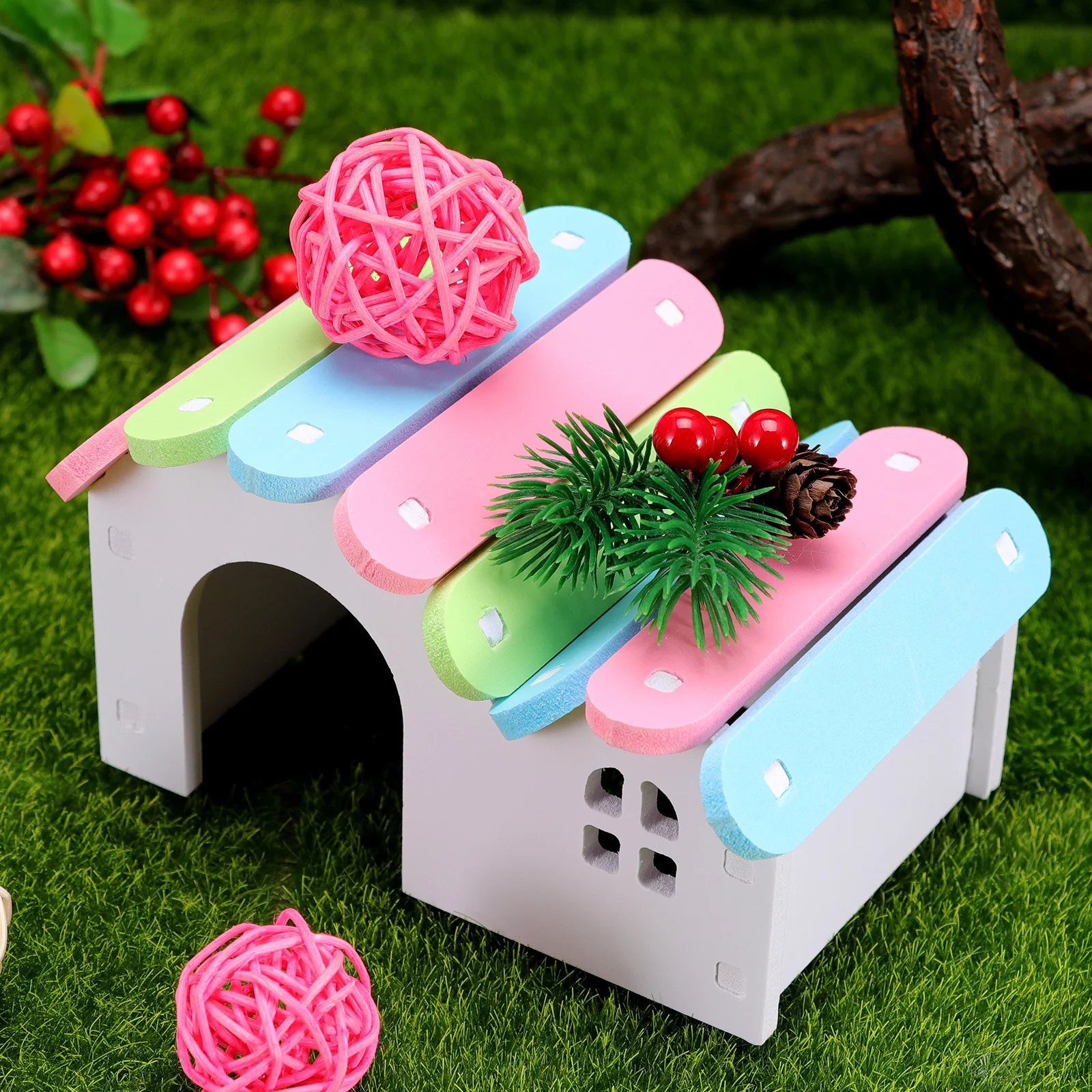 

Hamster Nesting Hut Strong Long-Lasting Material Easy Clean Surface Ideal for Pet Sleeping Comfortable Light Weight Home Dorm