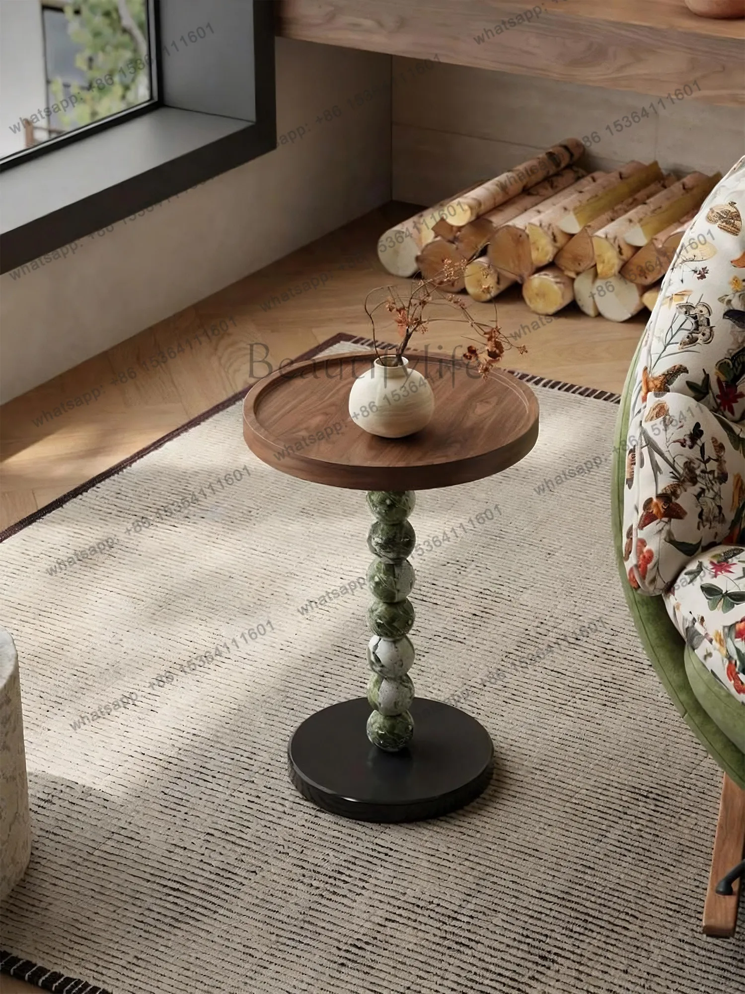 

Italian natural luxury stone round edge modern simple living room