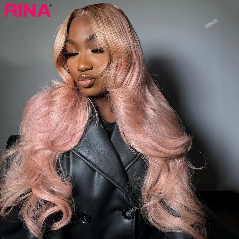 

Light Pink Color Pre Plucked 180 Density 13X4 13X6 Transparent Body Wave Brazilian Lace Frontal Human Hair Wigs For Women