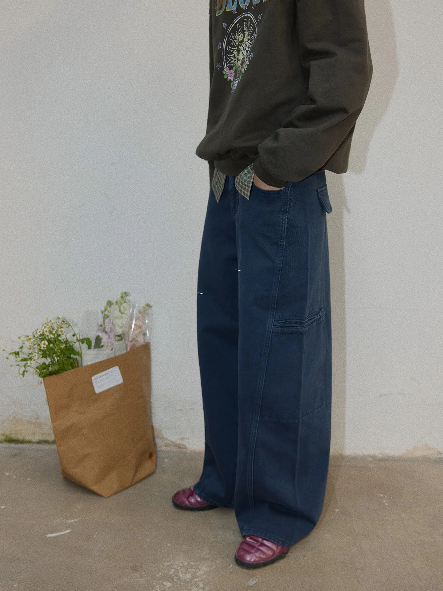 

BMLT Embrace Signal 00% Cotton Retro Korean Sle Spring Waed Denim Pants Women Versatile Casual Straight Leg Jeans
