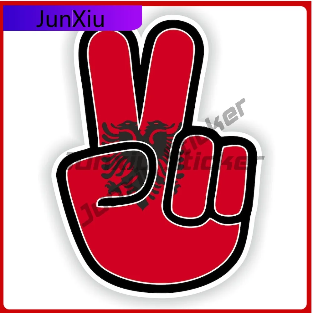 

Albania Hand Peace Victory Sticker Accessories Adventure Motorcycle Helemt Stickers And Decals Suv Outdoor Camping Logo Refit