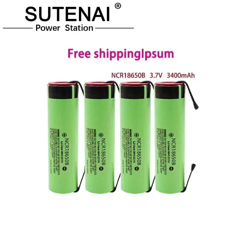 Batería de litio recargable 100% original NCR18650B 3,7 V 3400mAh 18650 para batería 18650 + pieza de níquel para manualidades