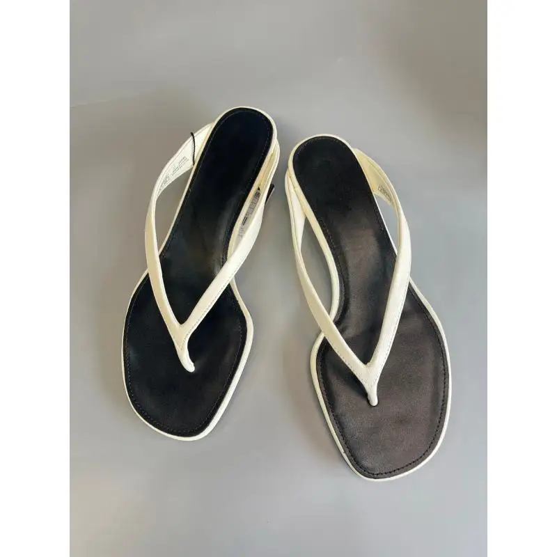 Maxdutti Fashion White Color Elegant Genuine Leather Slippers Shoes For Woman Women's Sandals Woman Shoes 35-40