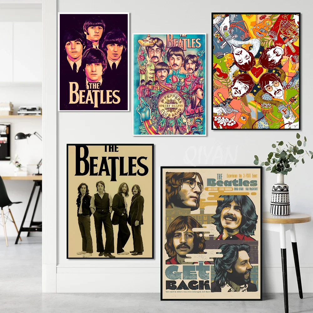 Famous Rock Band T-The B-beatles Poster Paper Print Home Living Room Bedroom Entrance Bar Cafe Art Painting Decoration