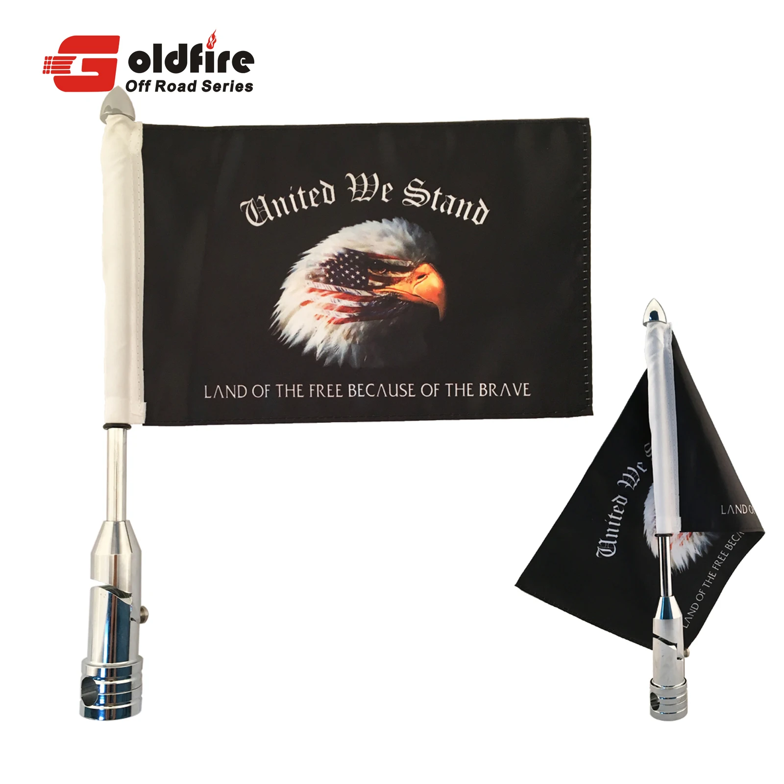 

Universal Adjustable Motorcycle Rear Side Mount Flag Pole 6 x 9 Inch Polyester 8 Countries Flags for Most Motorbike