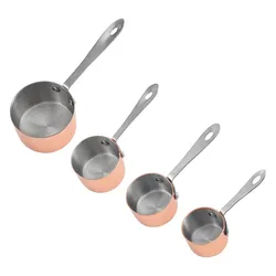 Measuring Cup Metal 304 Stainless Steel Thickened Long Handle Baking Measuring Spoon Copper Jigger Kitchen Accessories