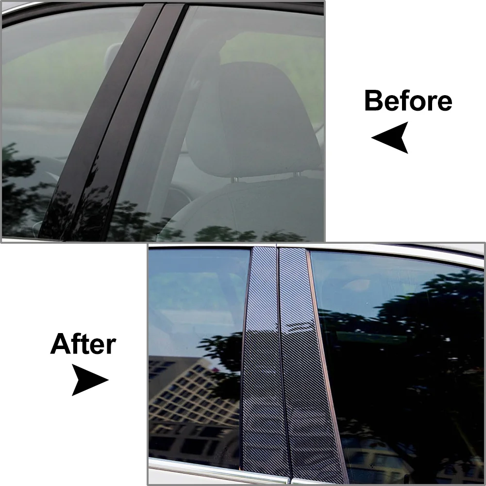 6Pcs Car Door Window B Pillar Post Cover Trim For Audi Q5 2012 2013 2014 2015 2016 2017