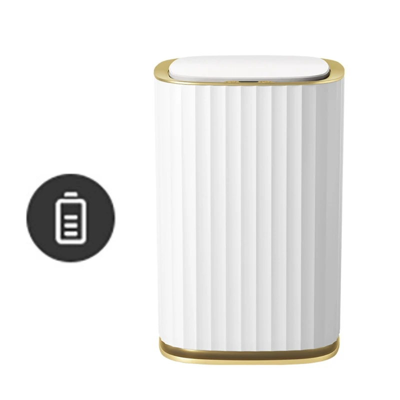 Automatic for Smart Trash Can with Lid Motion Plastic White Waste Bin 2 Types Rechargeable or Battery 3 Drop Shipping