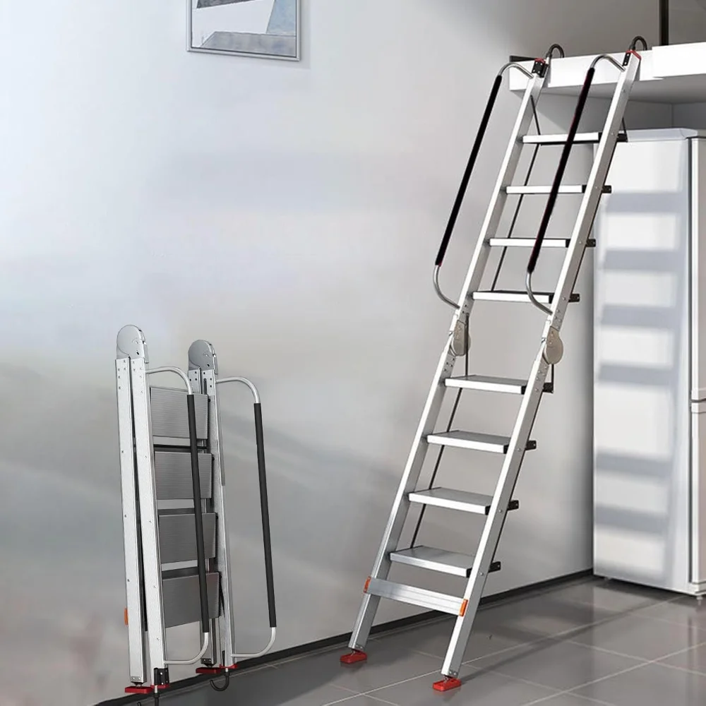 

Foldable Attic Egress Ladder, Universal Space-Saving Loft Ladders for Basement/Window Well/Apartments