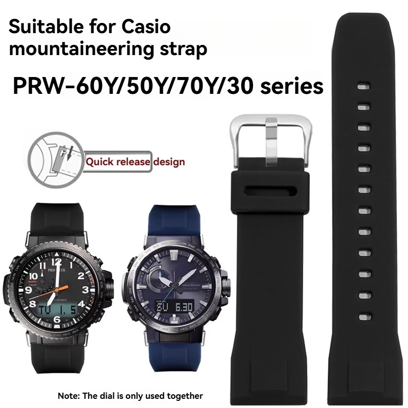 

Prw30 Silicone Watch Band 23mm for Casio PROTREK PRW60 70 50 30 Strap PRW6800 PRW6900 Waterproof Rubber Watch Band Bracelet Men'