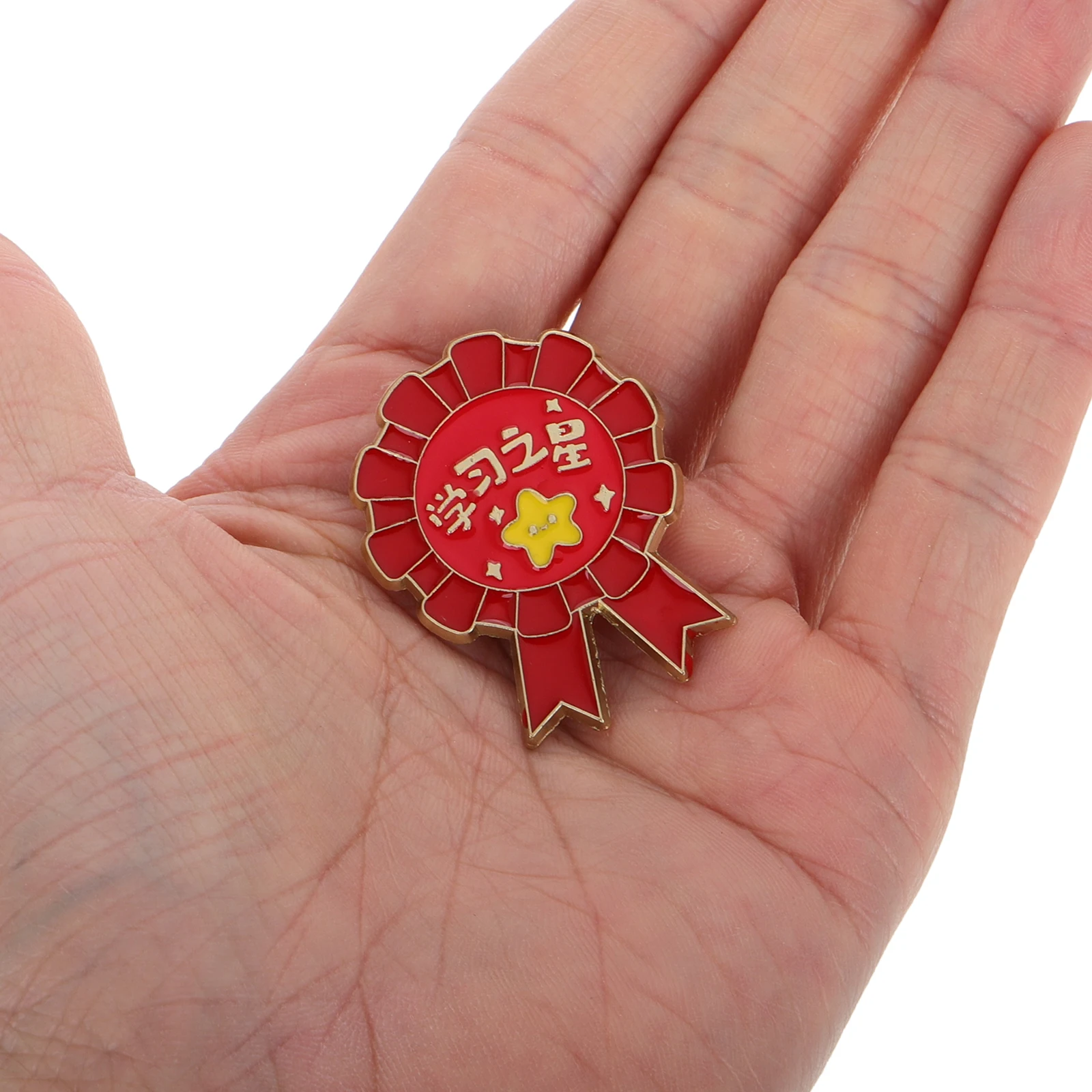 

Graduation Little Red Flower Medal Encourage Badge Student Achievement Pin Party Favor Brooch Reward Medal Metal Badge