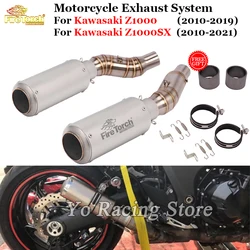 Slip On For KAWASAKI Z1000 Z1000SX 2010 - 2021 Motorcycle GP Exhaust Muffler Middle Link Pipe Connecting 51mm Escape Moto Tube