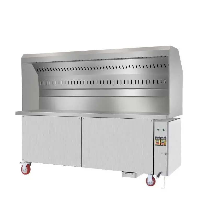 Smokeless barbecue truck commercial environmental protection, large charcoal mobile stall night market no oil fume purifier