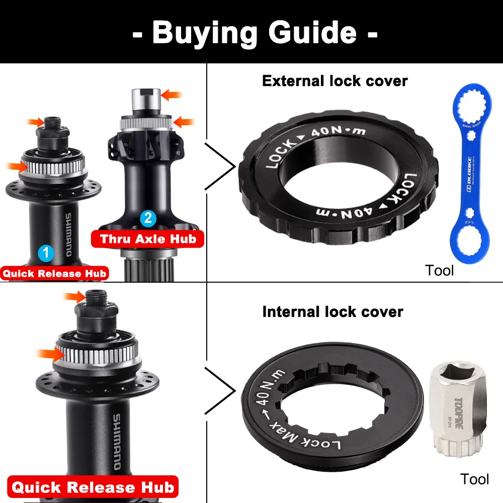 NUTTBicycle Center Lock Internal Cover, External Cover, MTB Bike Hubs, Disc Rotor Adapter, Cap Tool Sleeve Kit, Bicycle Parts