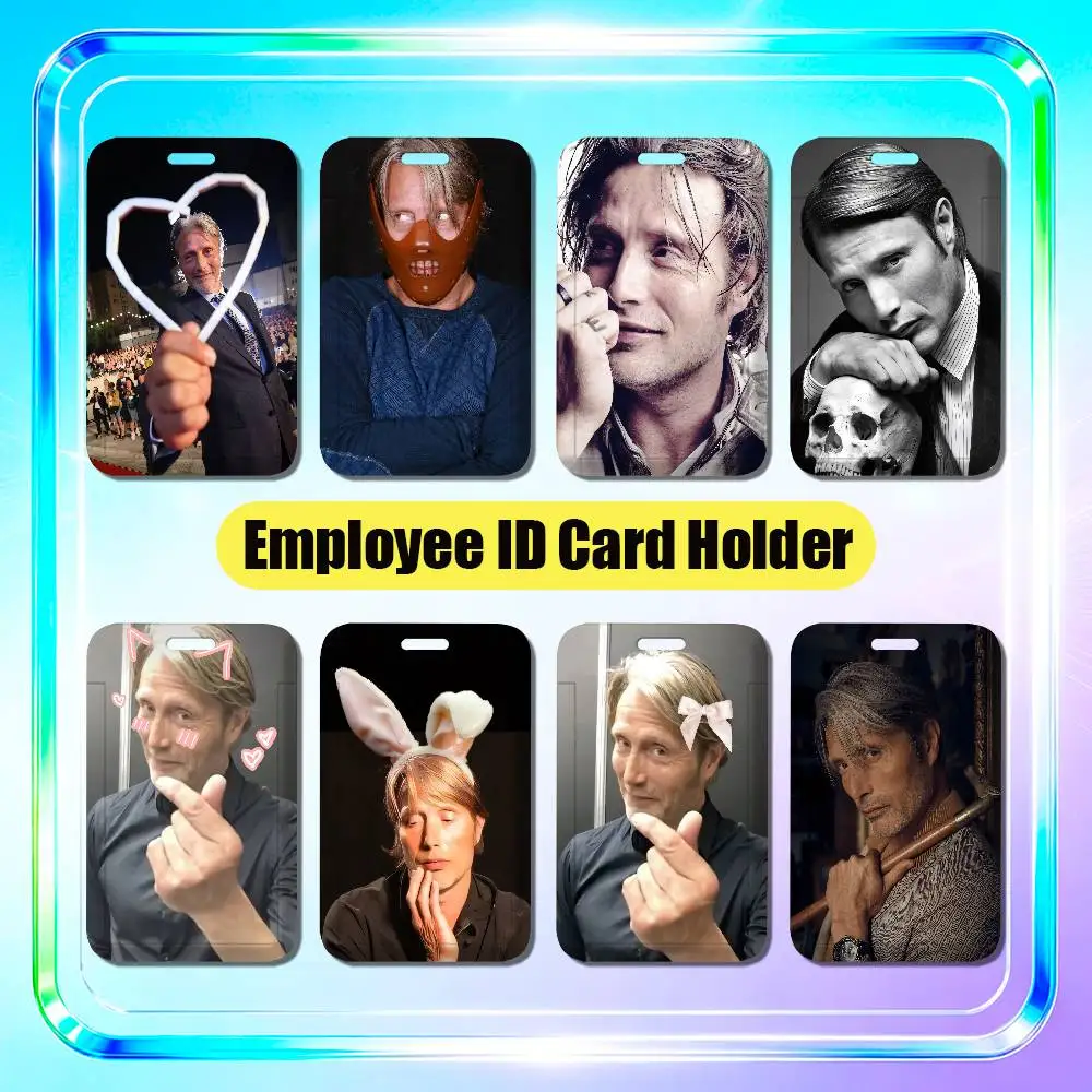 For Mads Mikkelsen Hannibal Employee ID Card Holder Office Badge Student Bank Work Credit Holders Hard Case Shell