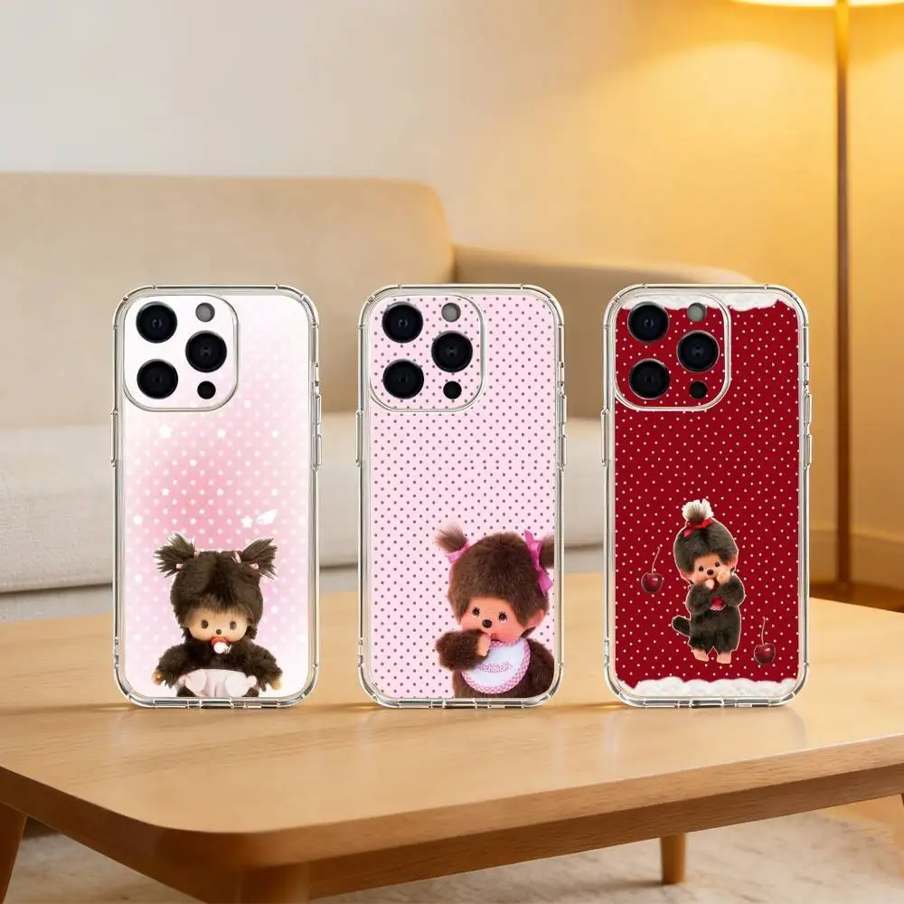 

cute monchhichis Phone Case For iPhone 17 16 15 14 13 12 11 Mini Pro Max Plus Transparent Cover