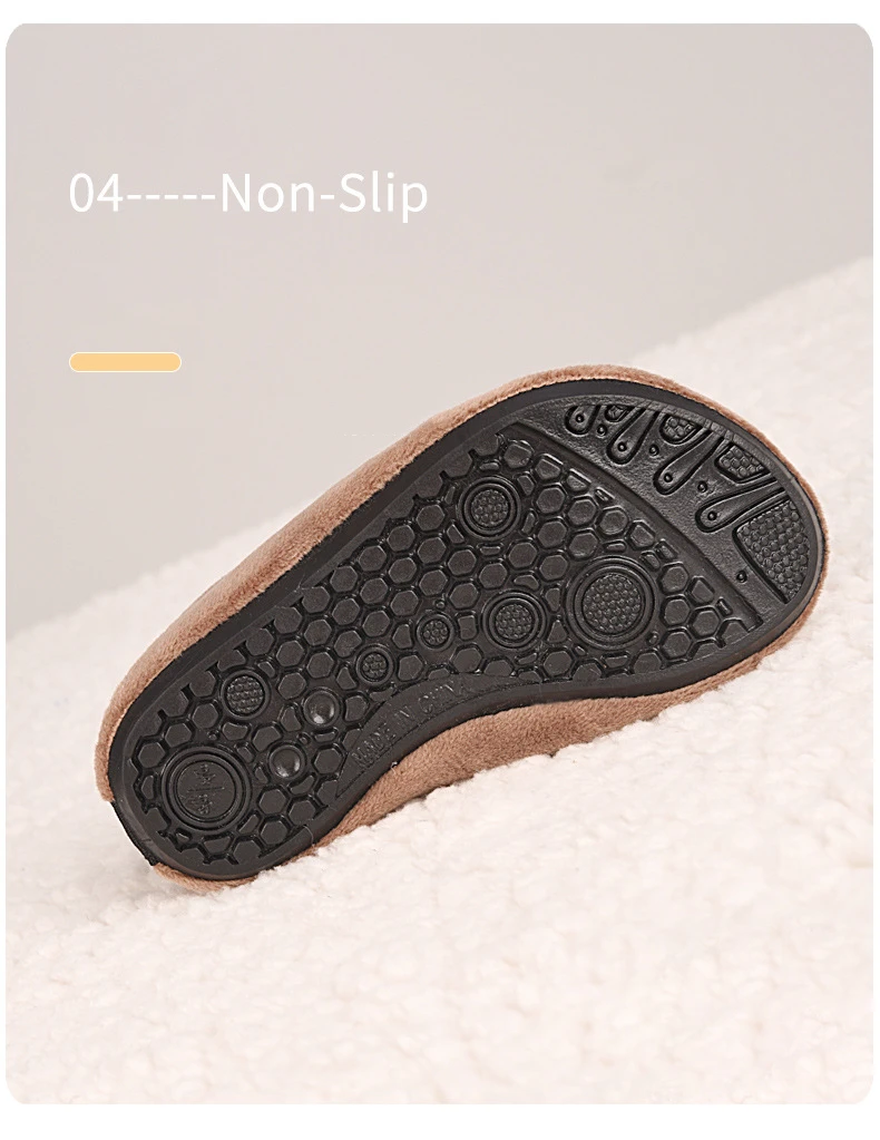 Winter Kinder Boden Schuhe Für Baby Hausschuhe Kinder Plüsch Warme Jungen Mädchen Weiche Anti-slip Kinderzimmer Indoor Schule Kinder schuhe – Detail 5
