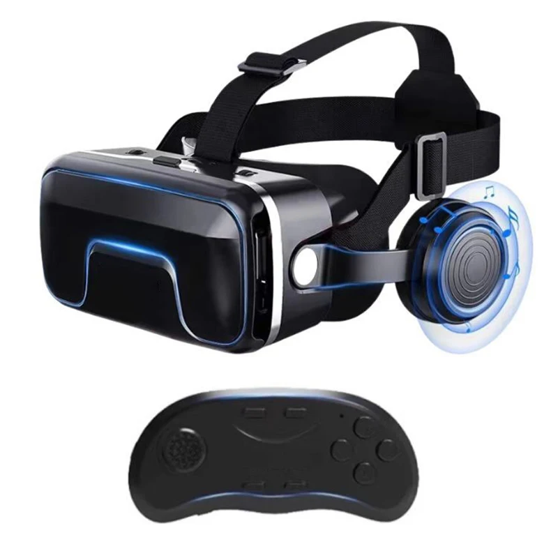 G04EA generasi ke-7 kacamata VR layar pembesar 350 inci 3D Virtual Reality Game pemimpin memakai headphone kacamata Digital