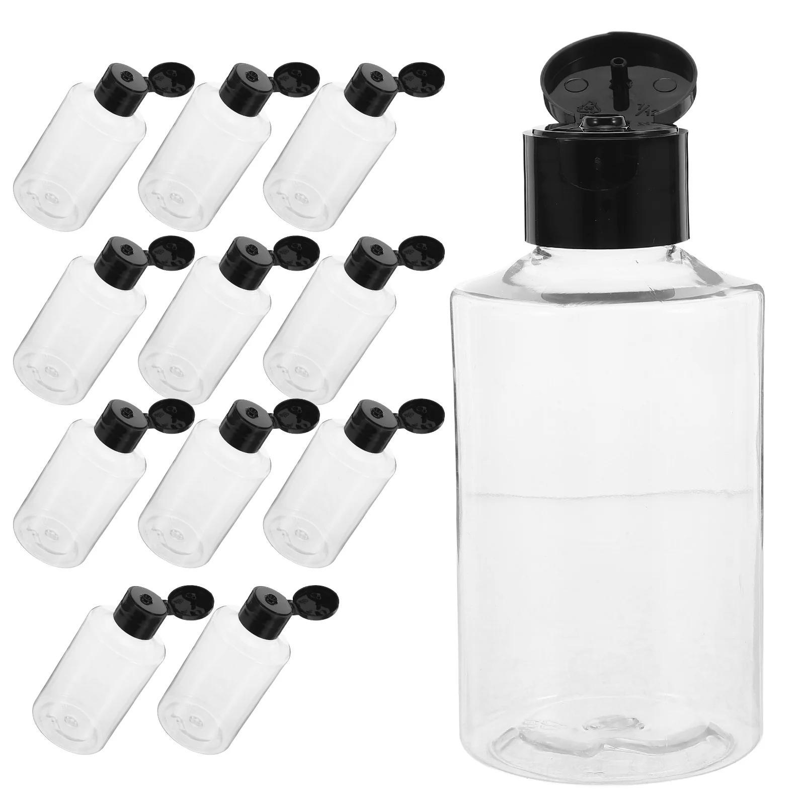 12Pcs Laboratory Squeeze Bottles Clear Plastic Flip Top Caps Leakproof Refillable Dispensing Containers Portable Transparent