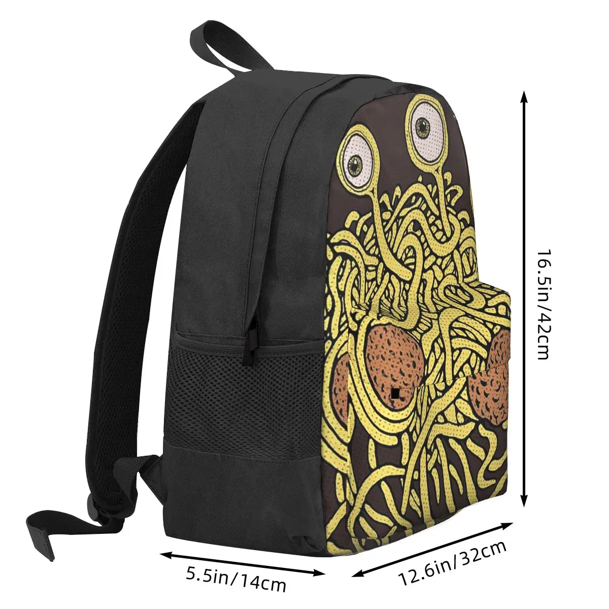 Flying Spaghetti Monster Pastafarian Tee Backpack Student BookBag Kids School Bag Computer Shoulder Bags for Men Women