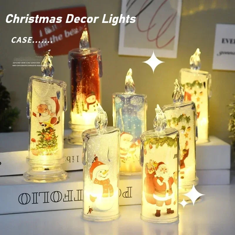 Christmas Decoration Crystal Candles Simulated Candle Lights LED Candle Lights Electronic Holiday Decoration Accessories Lamp